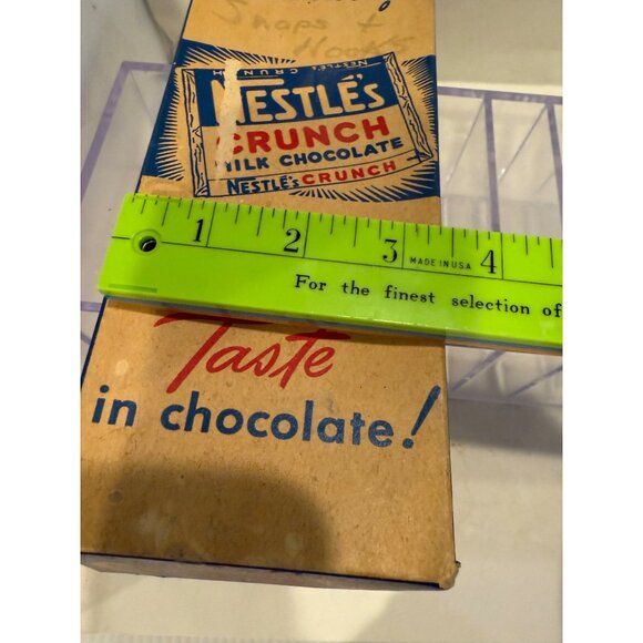 Original NESTLE'S CRUNCH milk chocolate STORE BOX top & bottom, when they were B - Picture 11 of 14